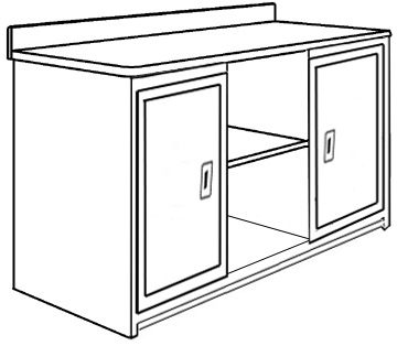 Woodcrest Media Chest w\/2 Doors, 1 Fixed Shelf & 1 Adjustable Shelf, 48"W
